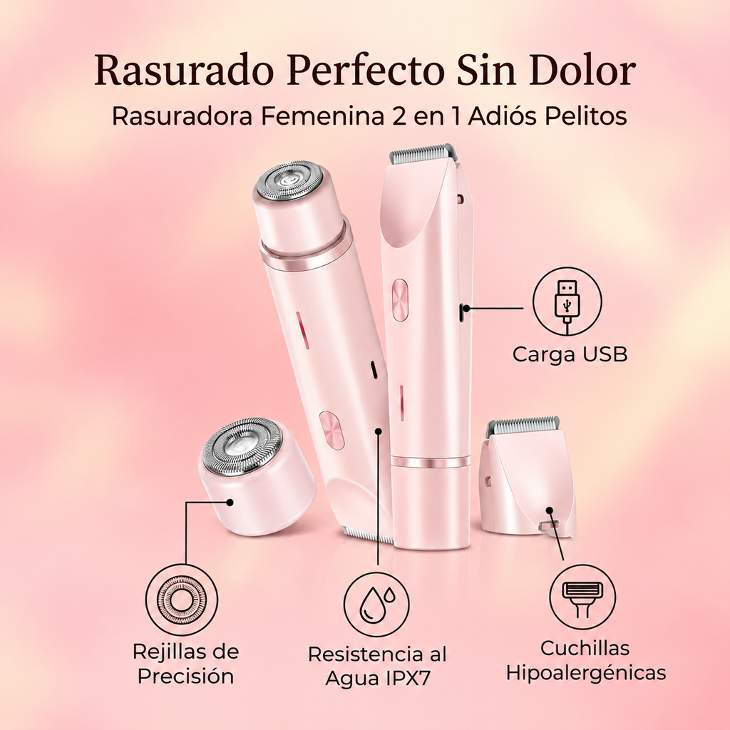 Rasuradora Femenina Adiós Pelitos - Piel suave, sin jalones